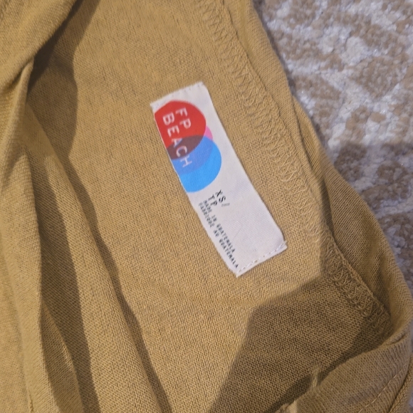 Free People Beach Mustard Yellow Long Sleeve Beach Dress - Picture 2 of 3